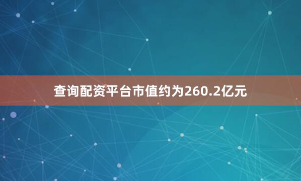 查询配资平台市值约为260.2亿元